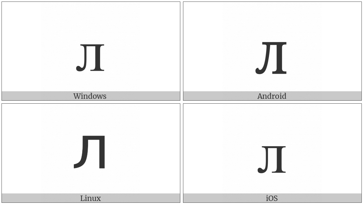 Cyrillic Letter Small Capital El on various operating systems