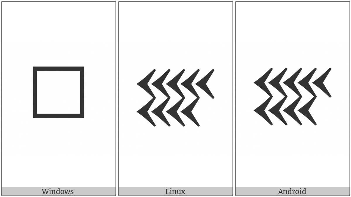 Cuneiform Numeric Sign Nine U on various operating systems