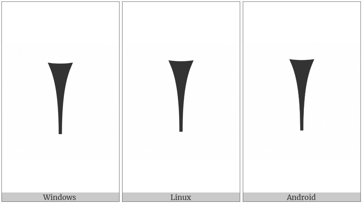 Cuneiform Numeric Sign One Gesh2 on various operating systems