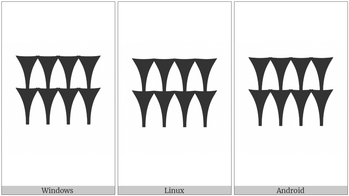 Cuneiform Numeric Sign Eight Gesh2 on various operating systems