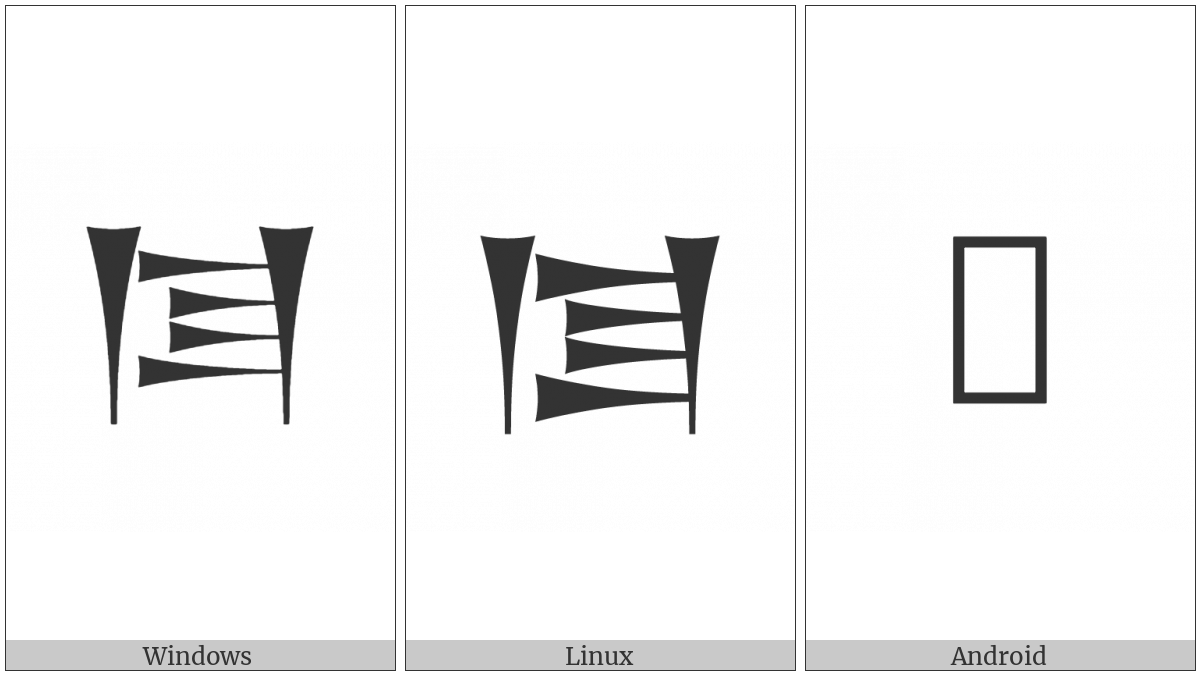 Cuneiform Numeric Sign Elamite One Third on various operating systems