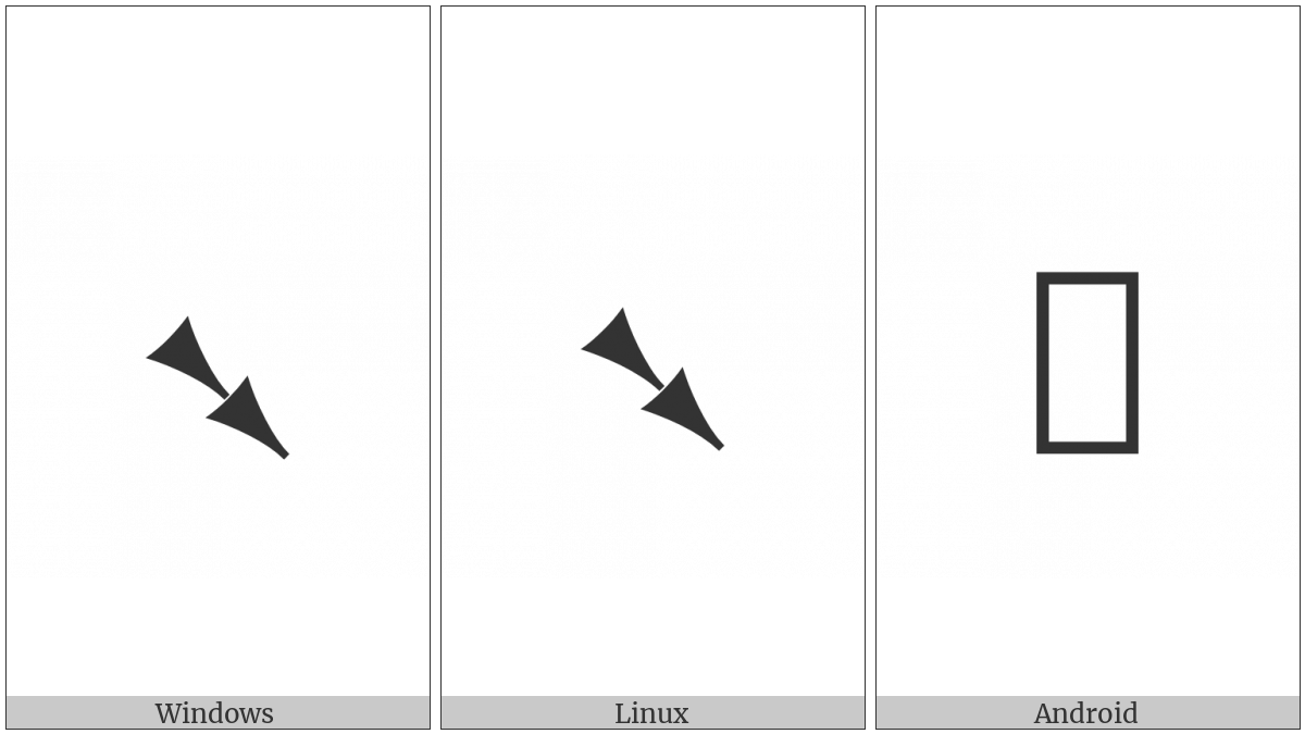 Cuneiform Punctuation Sign Diagonal Colon on various operating systems