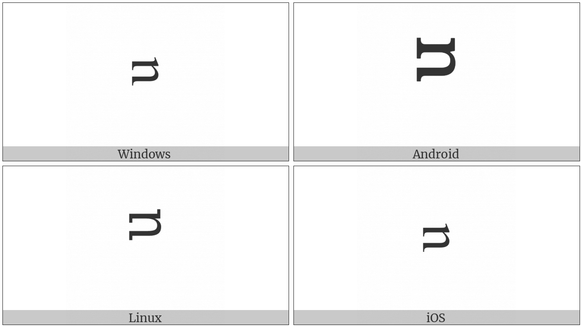 Modifier Letter Small Sideways U on various operating systems