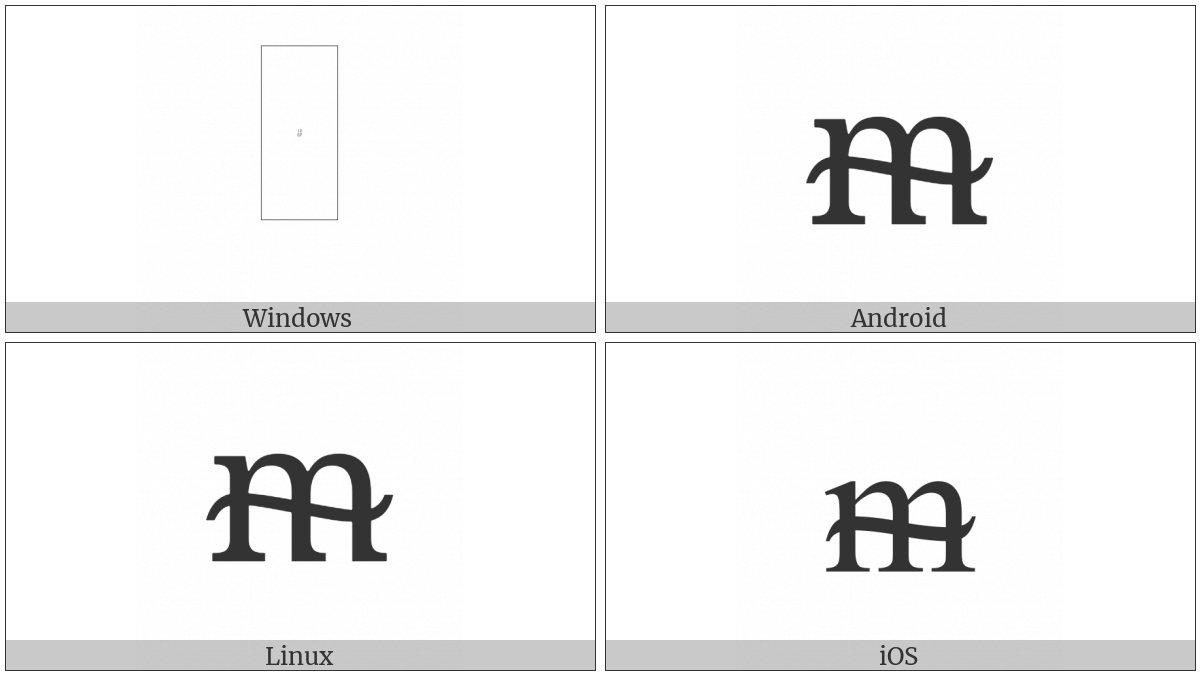 Latin Small Letter M With Middle Tilde on various operating systems