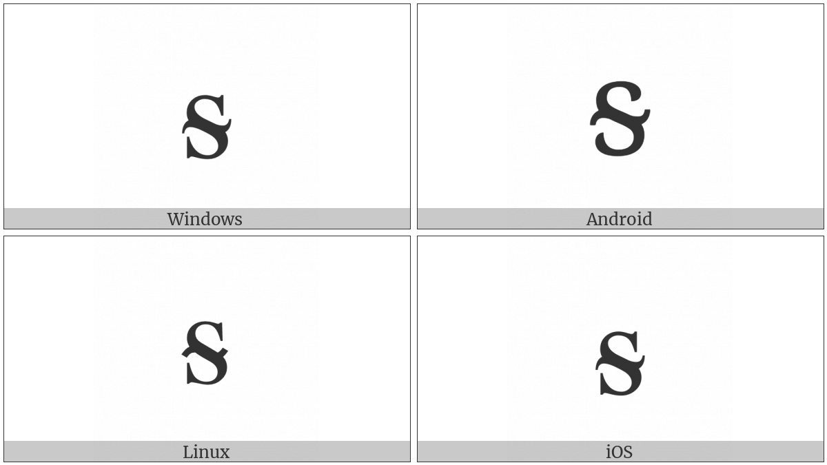 Latin Small Letter S With Middle Tilde on various operating systems