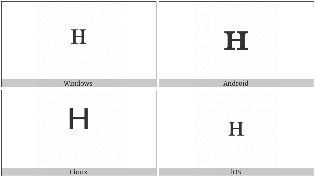 Modifier Letter Cyrillic En on various operating systems