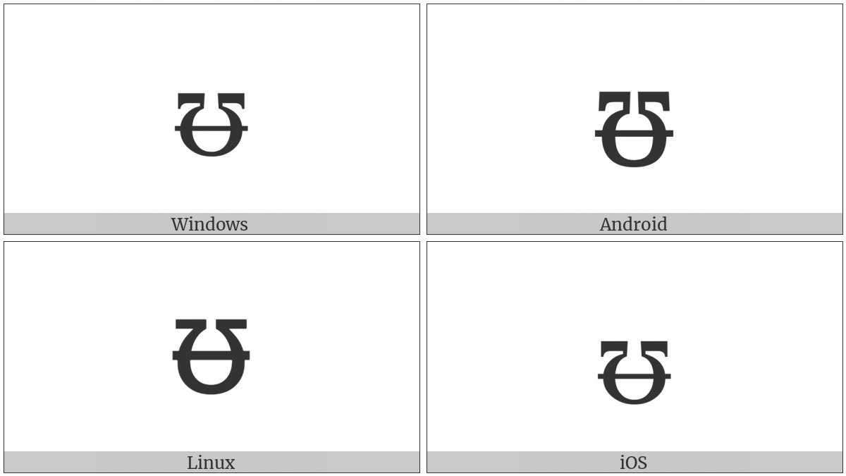 Latin Small Letter Upsilon With Stroke on various operating systems