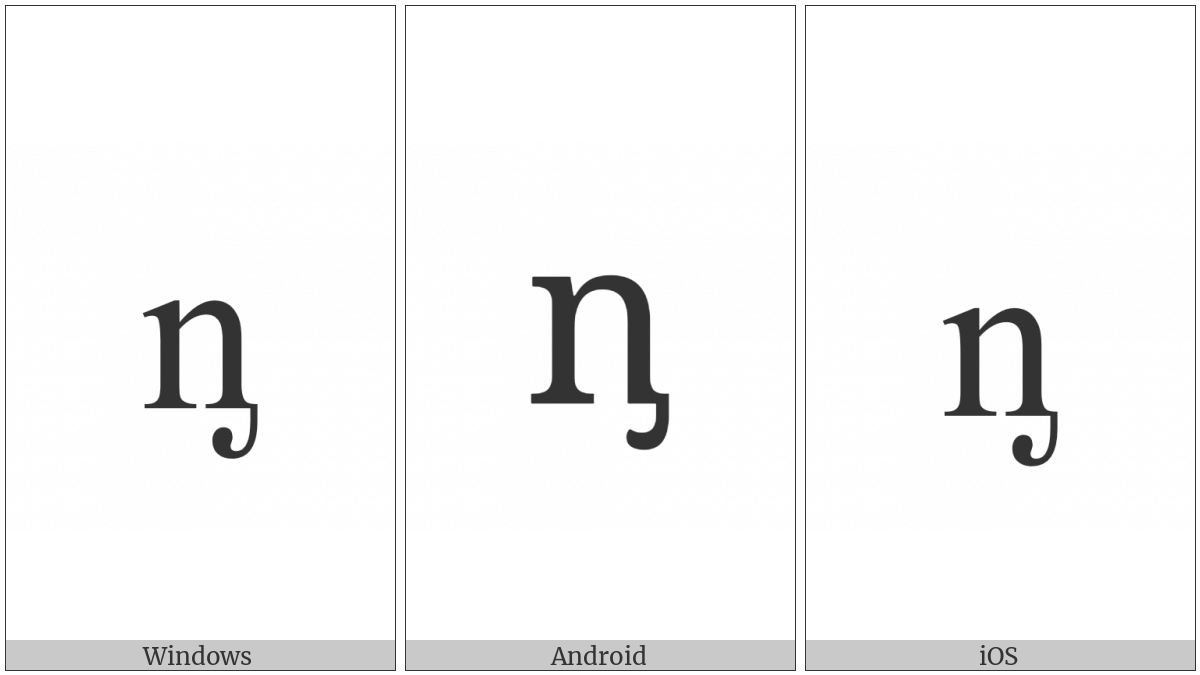 Latin Small Letter N With Palatal Hook on various operating systems