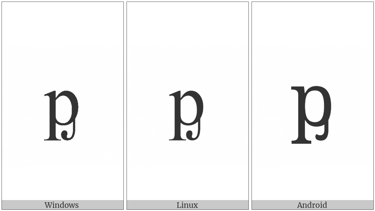 Latin Small Letter P With Palatal Hook on various operating systems