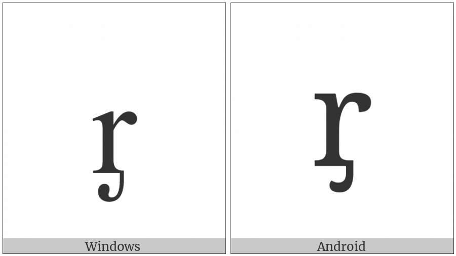 Latin Small Letter R With Palatal Hook on various operating systems