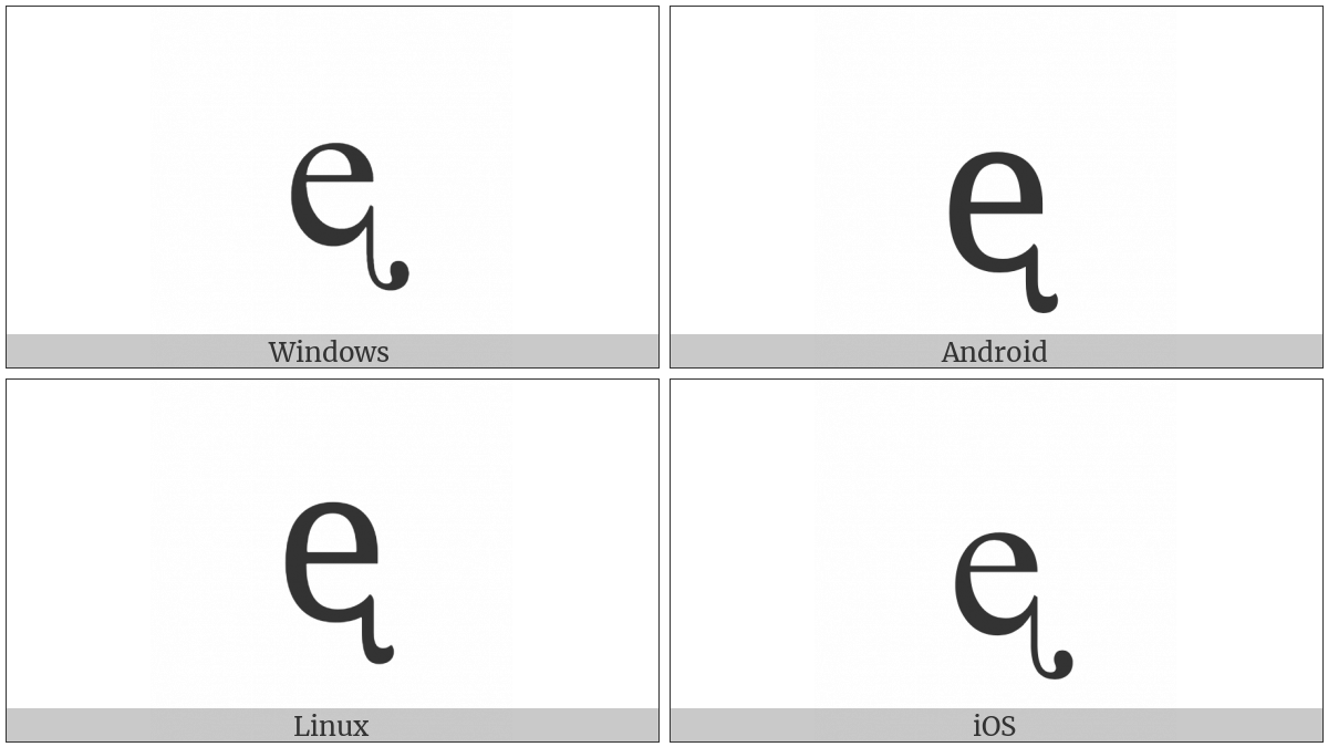 Latin Small Letter E With Retroflex Hook on various operating systems