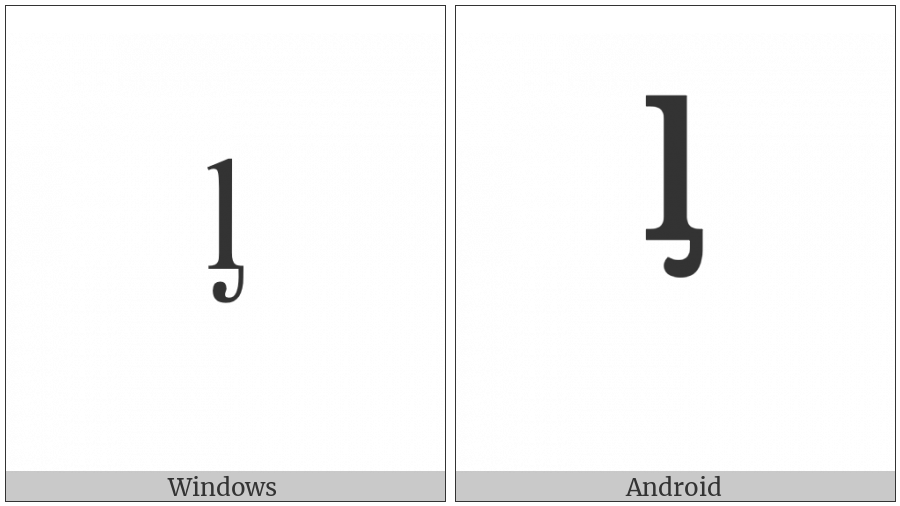 Modifier Letter Small L With Palatal Hook on various operating systems