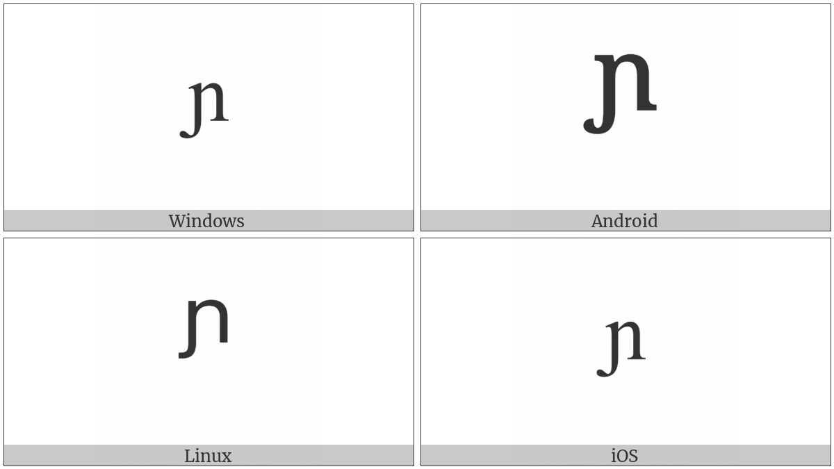 Modifier Letter Small N With Left Hook on various operating systems