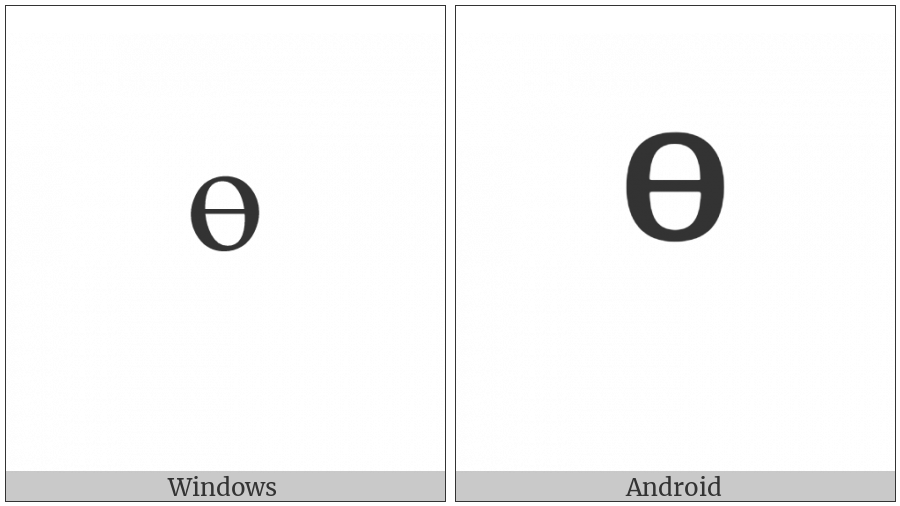 Modifier Letter Small Barred O on various operating systems