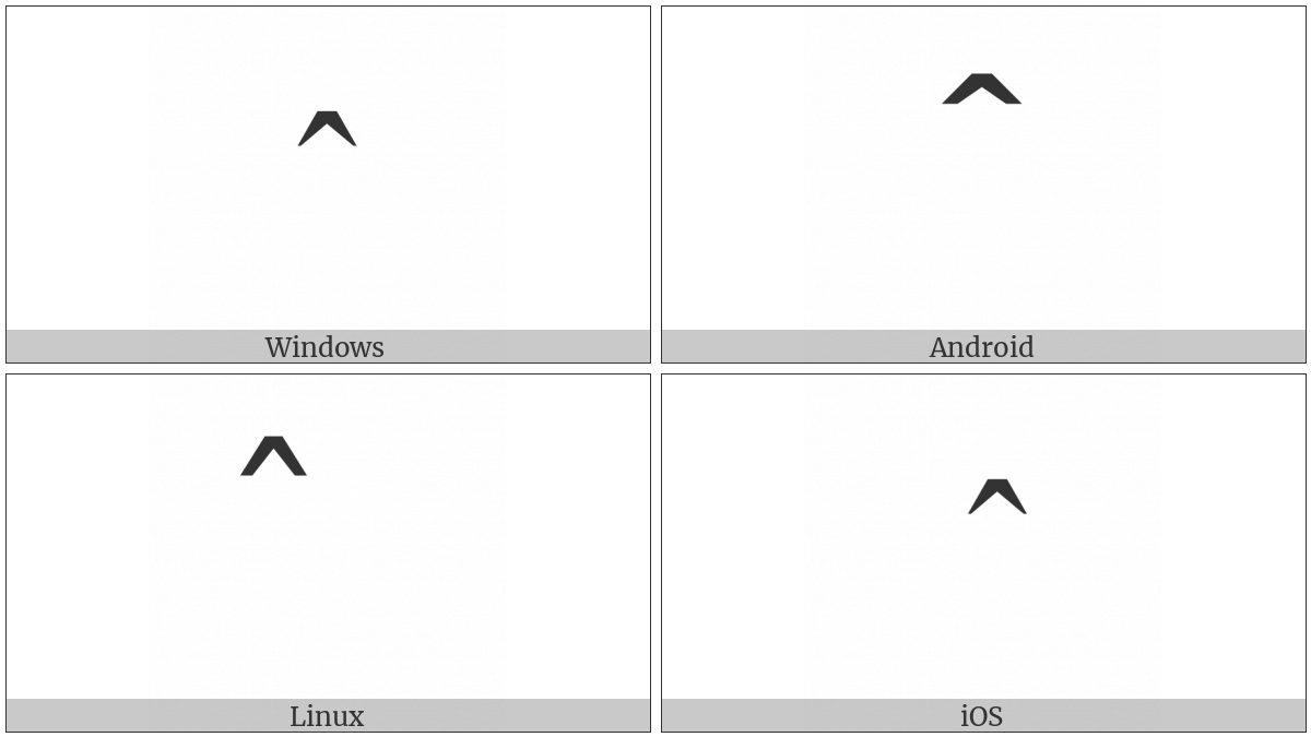 Combining Circumflex Accent on various operating systems