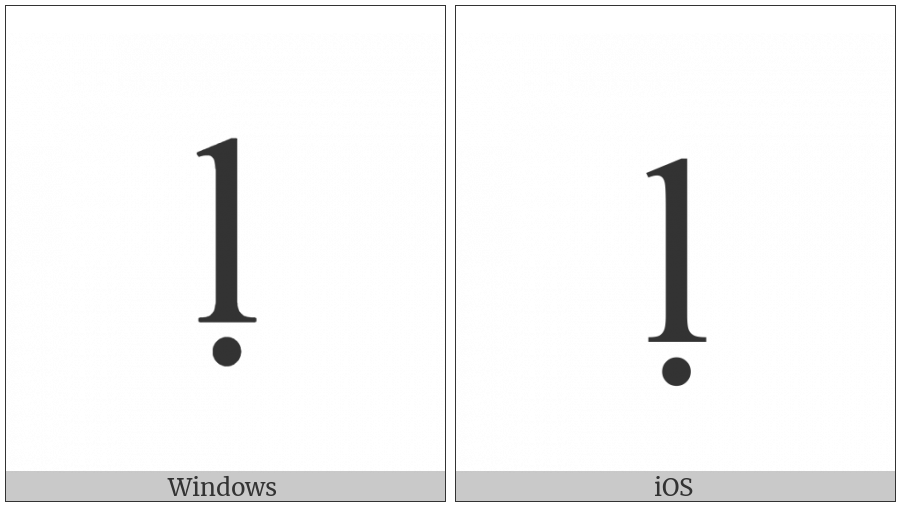 Latin Small Letter L With Dot Below on various operating systems