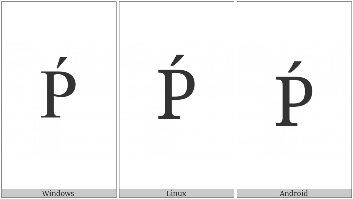 Latin Capital Letter P With Acute on various operating systems