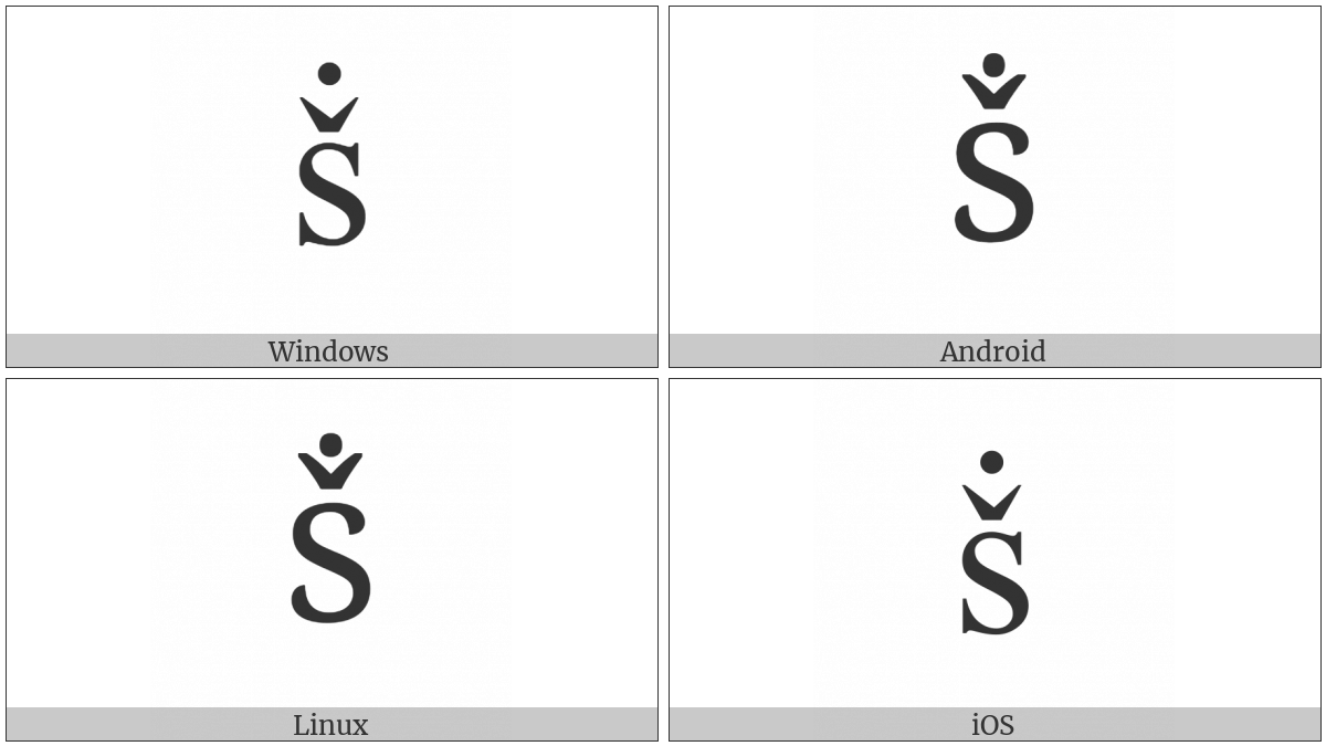 Latin Small Letter S With Caron And Dot Above on various operating systems