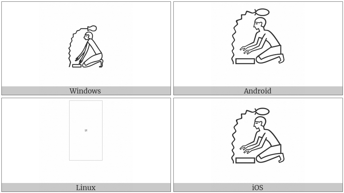 Egyptian Hieroglyph A006A on various operating systems