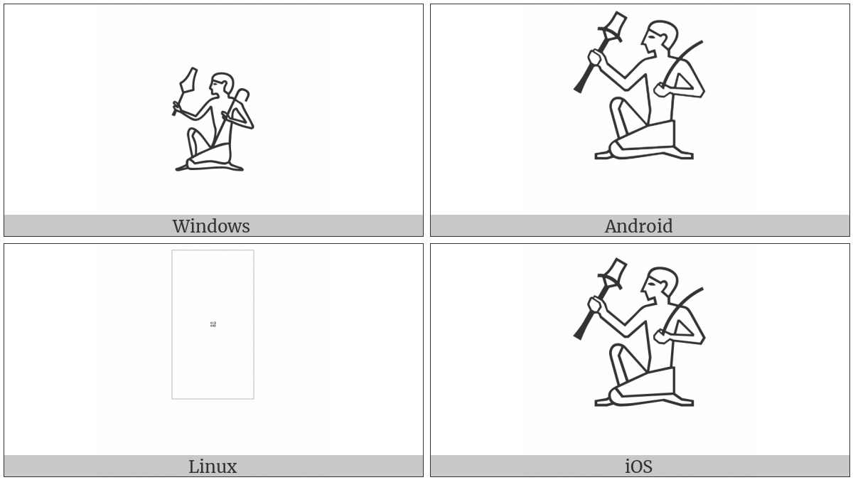 Egyptian Hieroglyph A011 on various operating systems