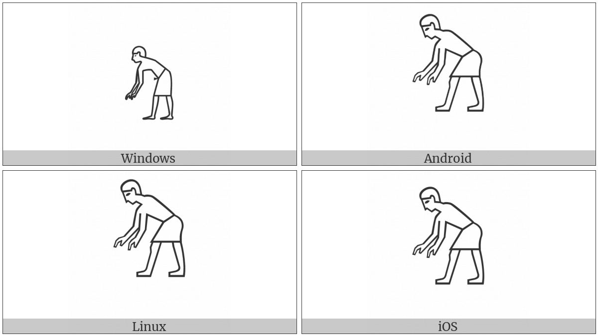 Egyptian Hieroglyph A016 on various operating systems