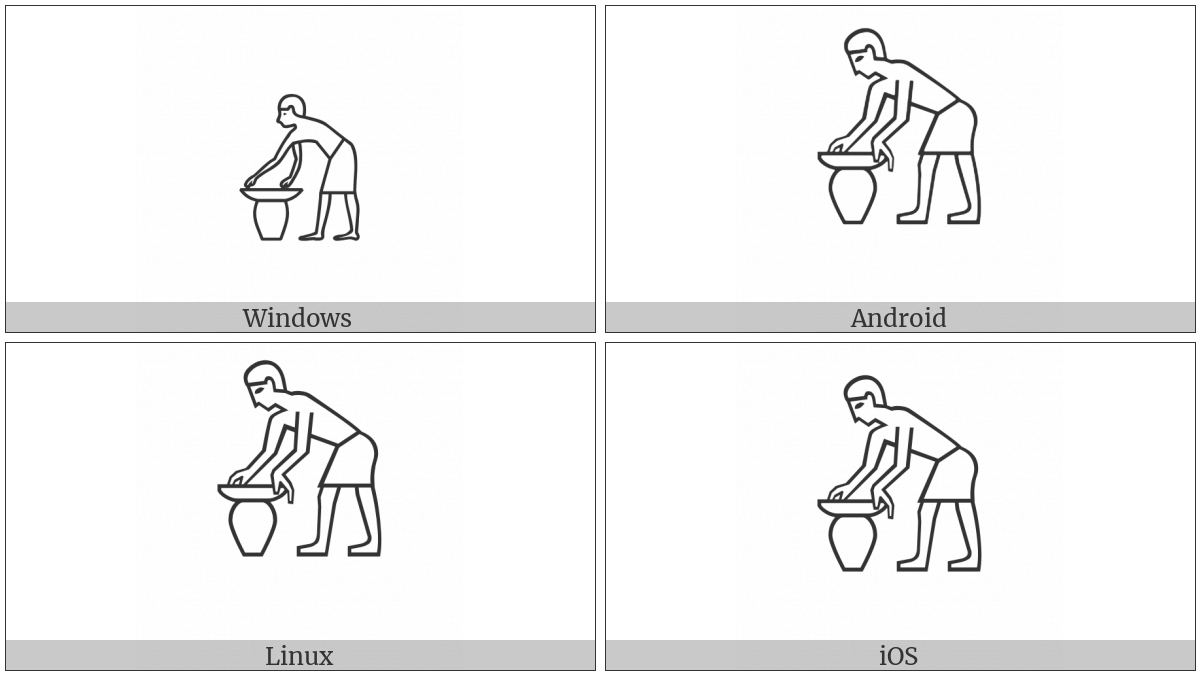 Egyptian Hieroglyph A036 on various operating systems