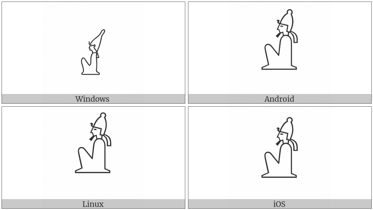 Egyptian Hieroglyph A043 on various operating systems