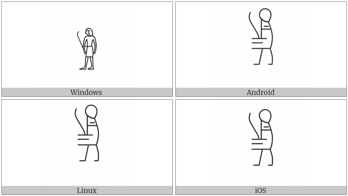 Egyptian Hieroglyph A065 on various operating systems