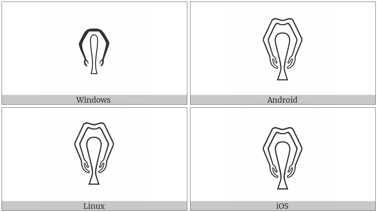 Egyptian Hieroglyph D031 on various operating systems