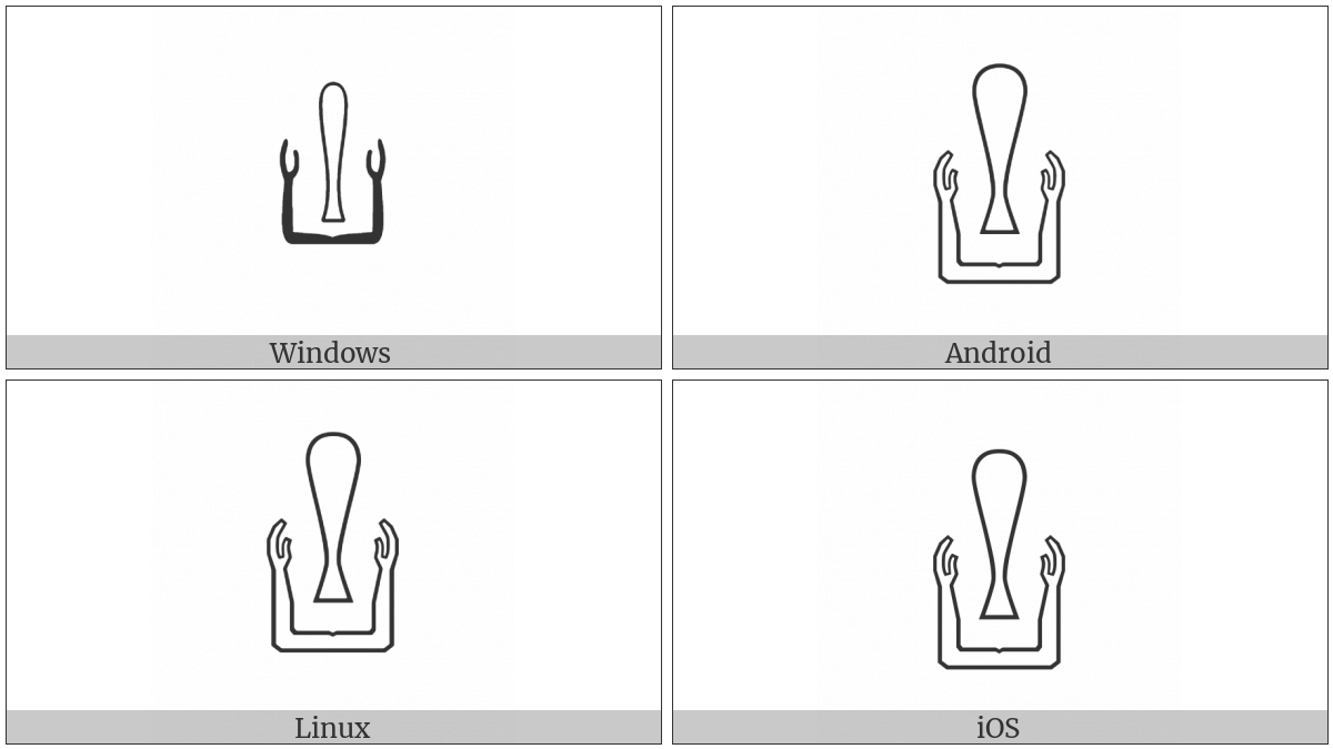 Egyptian Hieroglyph D031A on various operating systems