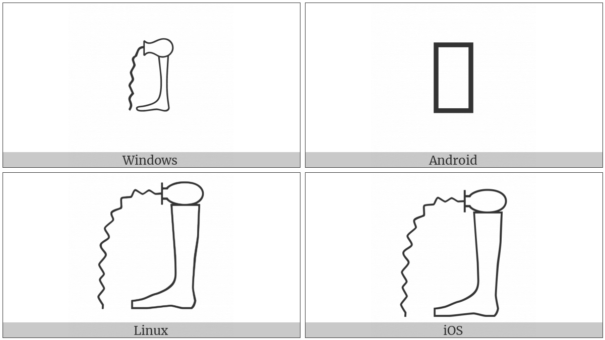 Egyptian Hieroglyph D060 on various operating systems