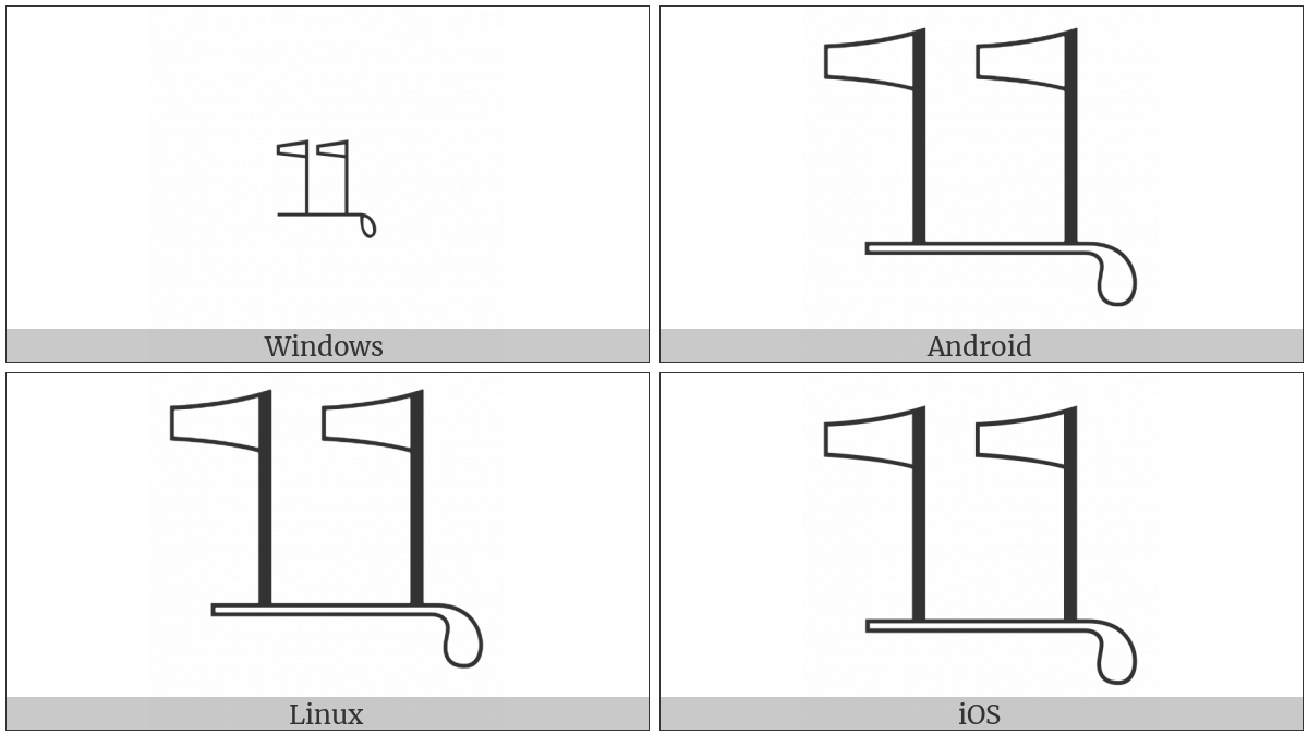 Egyptian Hieroglyph D063 on various operating systems