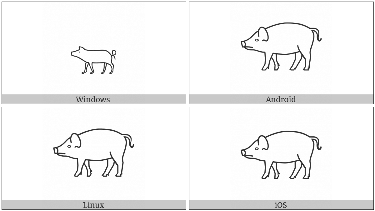 Egyptian Hieroglyph E012 on various operating systems