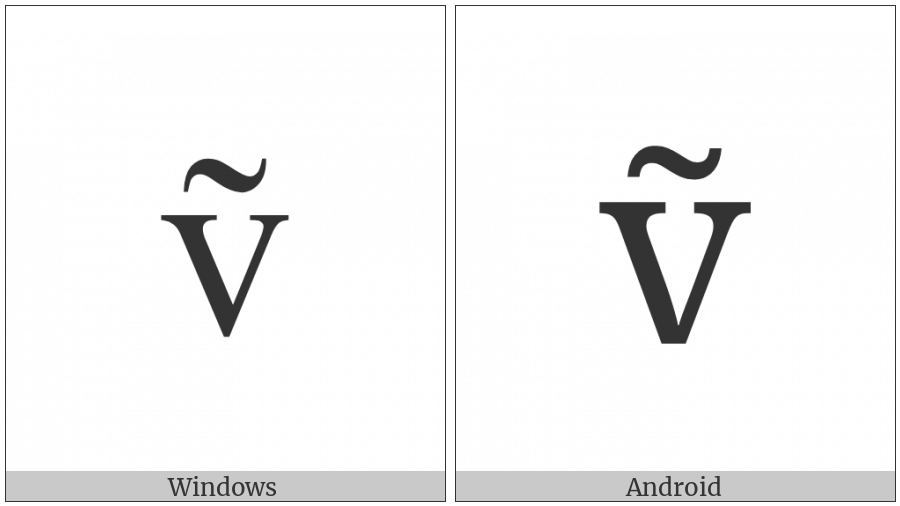 Latin Small Letter V With Tilde on various operating systems