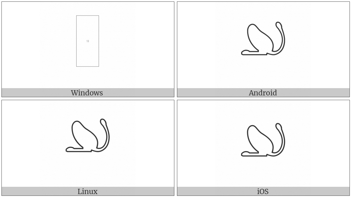 Egyptian Hieroglyph F022 on various operating systems