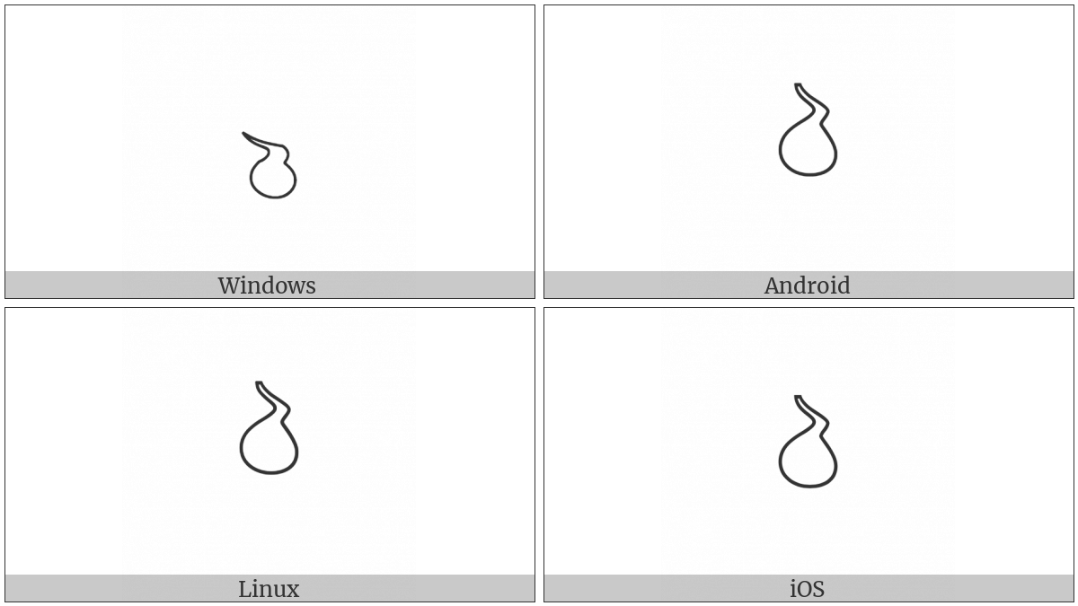 Egyptian Hieroglyph F052 on various operating systems