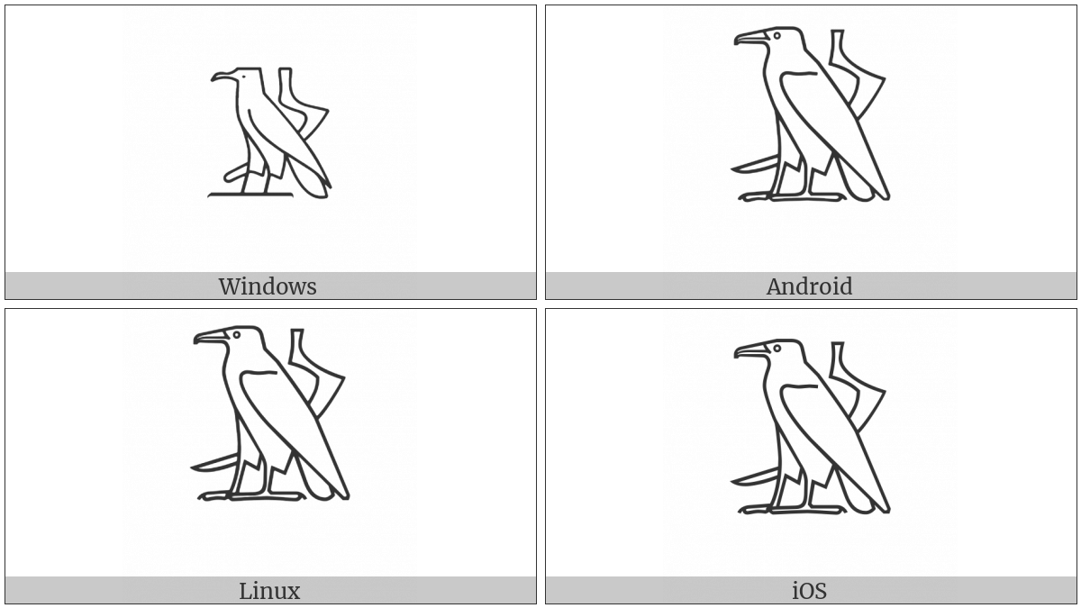 Egyptian Hieroglyph G003 on various operating systems