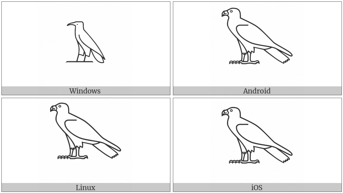 Egyptian Hieroglyph G004 on various operating systems