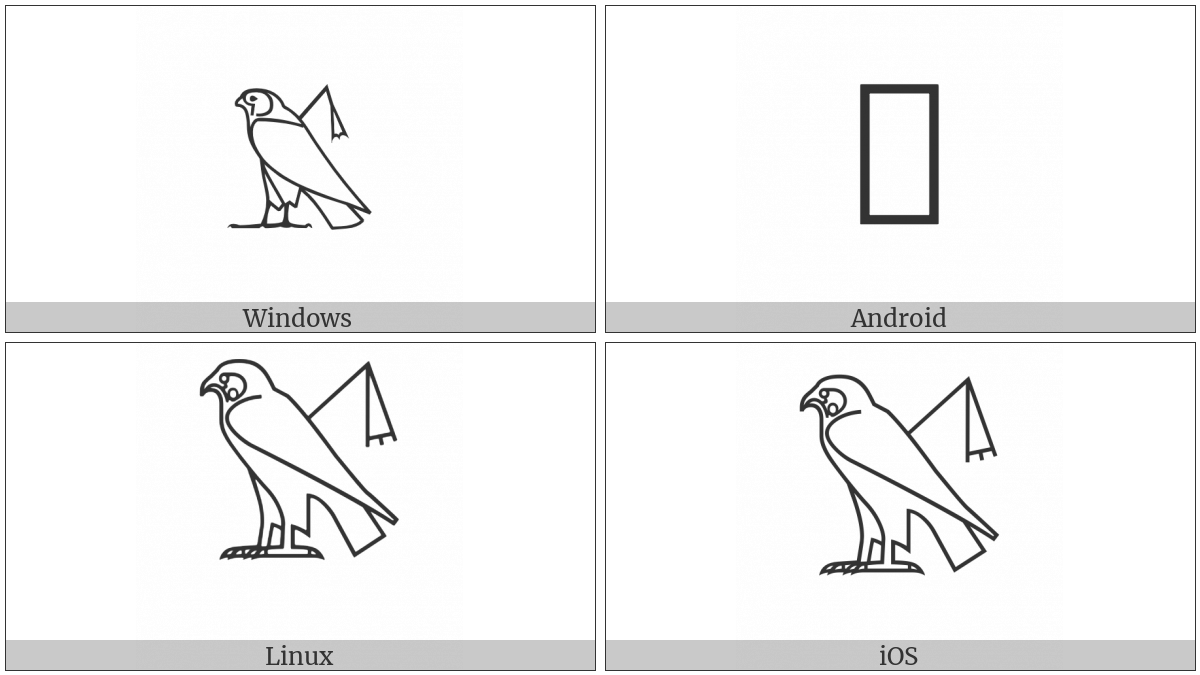 Egyptian Hieroglyph G006 on various operating systems