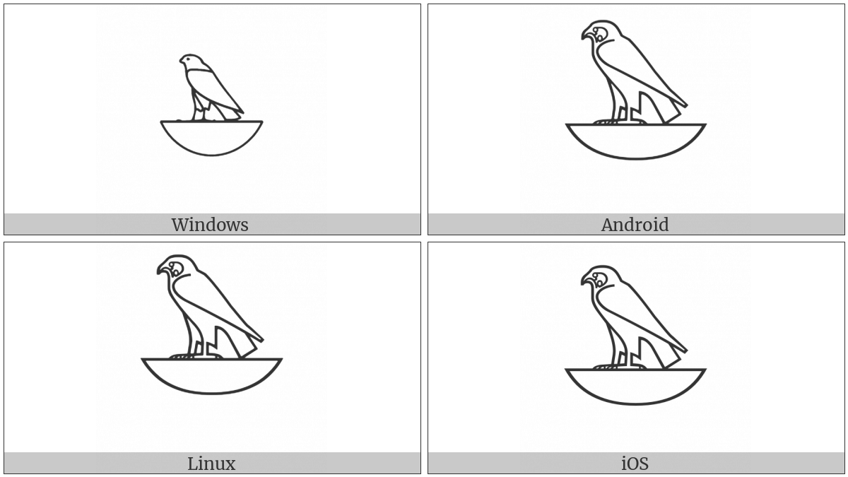 Egyptian Hieroglyph G006A on various operating systems