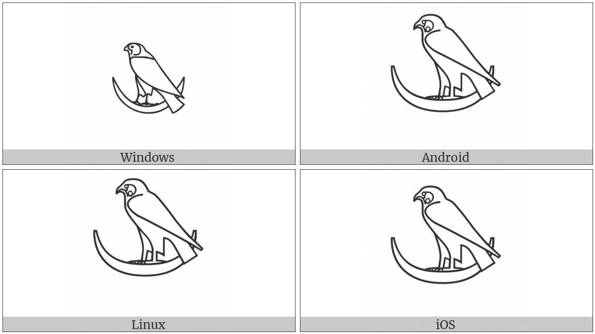 Egyptian Hieroglyph G007A on various operating systems