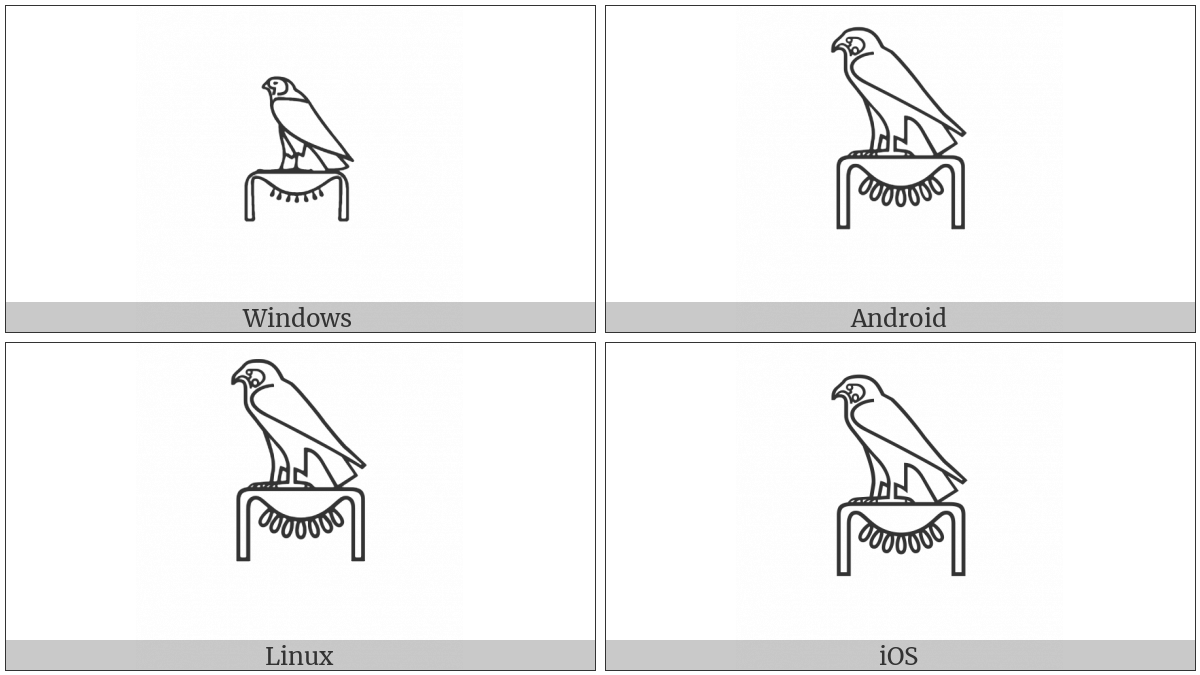 Egyptian Hieroglyph G008 on various operating systems