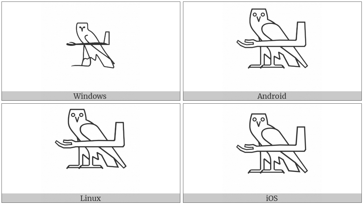 Egyptian Hieroglyph G020 on various operating systems