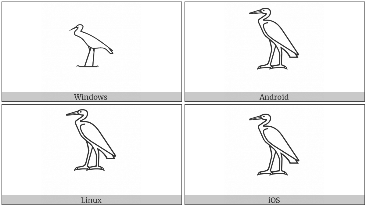 Egyptian Hieroglyph G033 on various operating systems