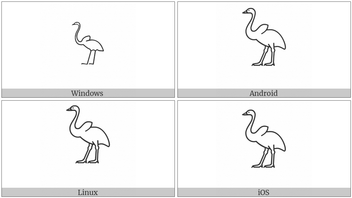 Egyptian Hieroglyph G034 on various operating systems