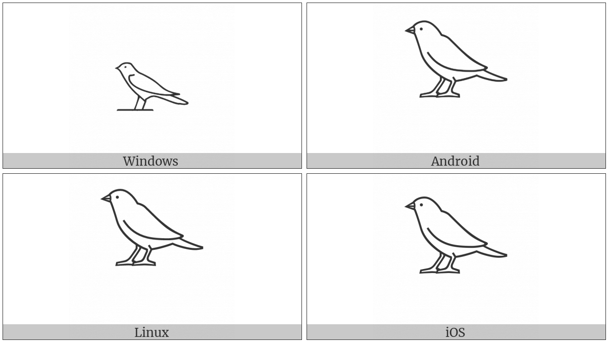 Egyptian Hieroglyph G037 on various operating systems