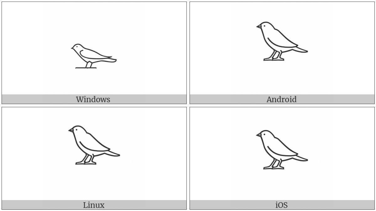 Egyptian Hieroglyph G037A on various operating systems