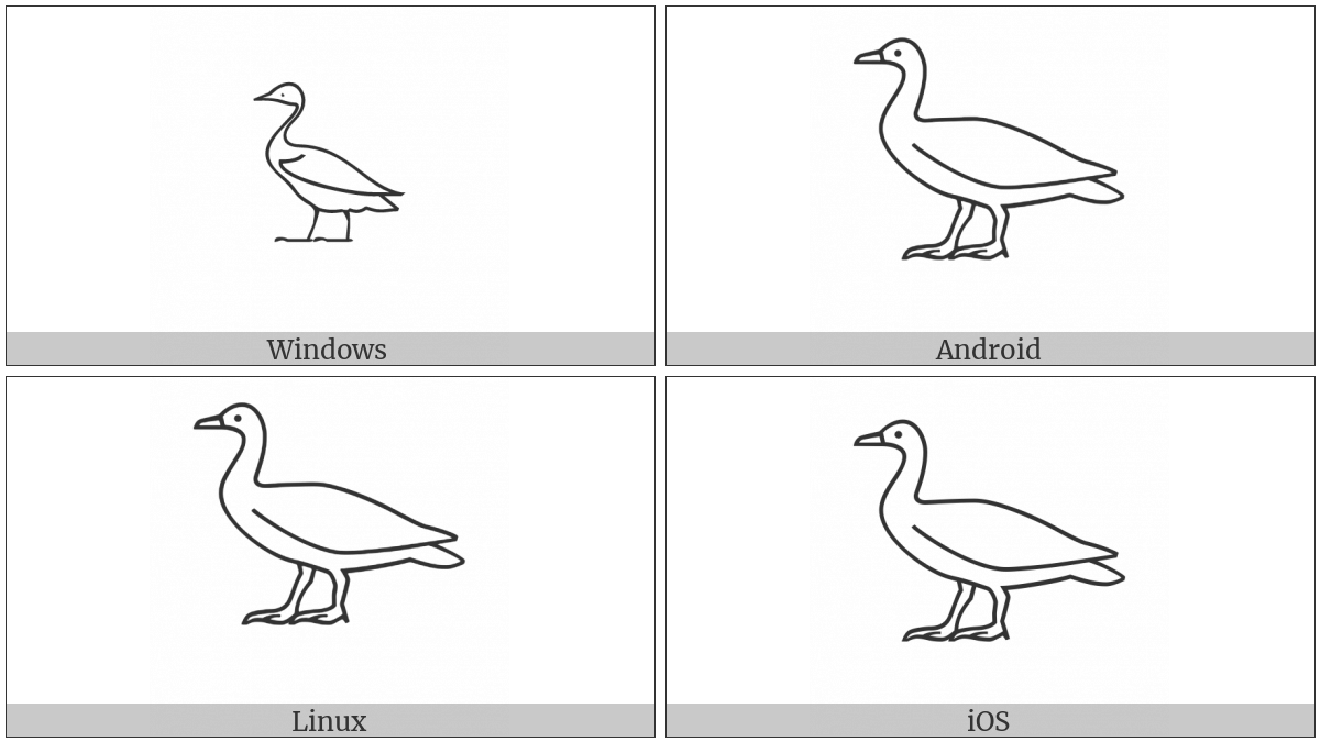 Egyptian Hieroglyph G038 on various operating systems