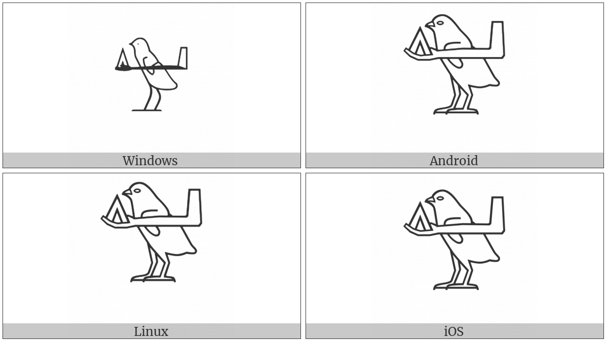 Egyptian Hieroglyph G045A on various operating systems