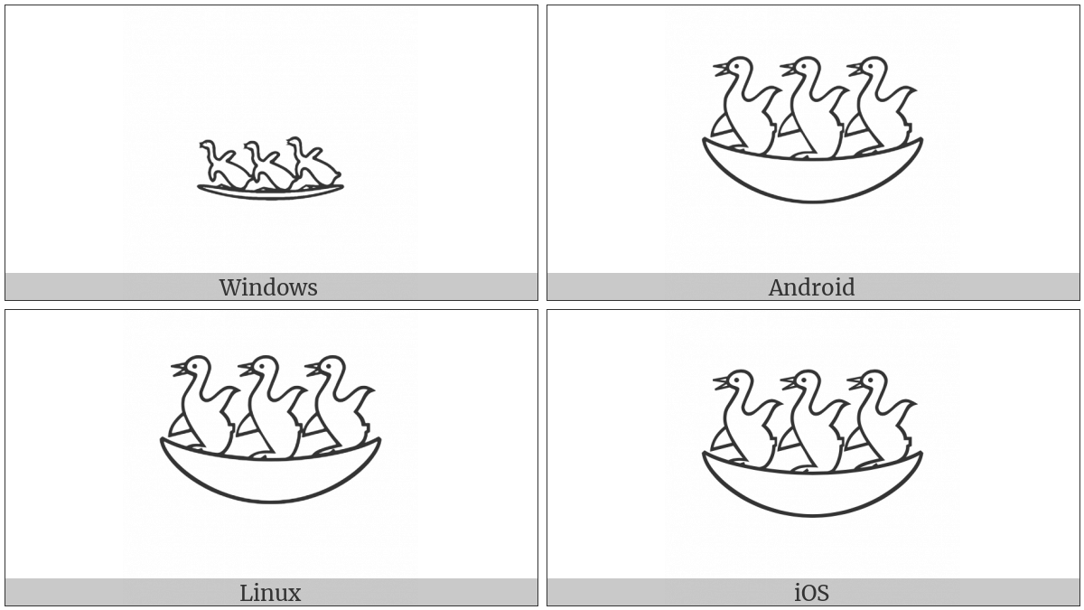 Egyptian Hieroglyph G048 on various operating systems